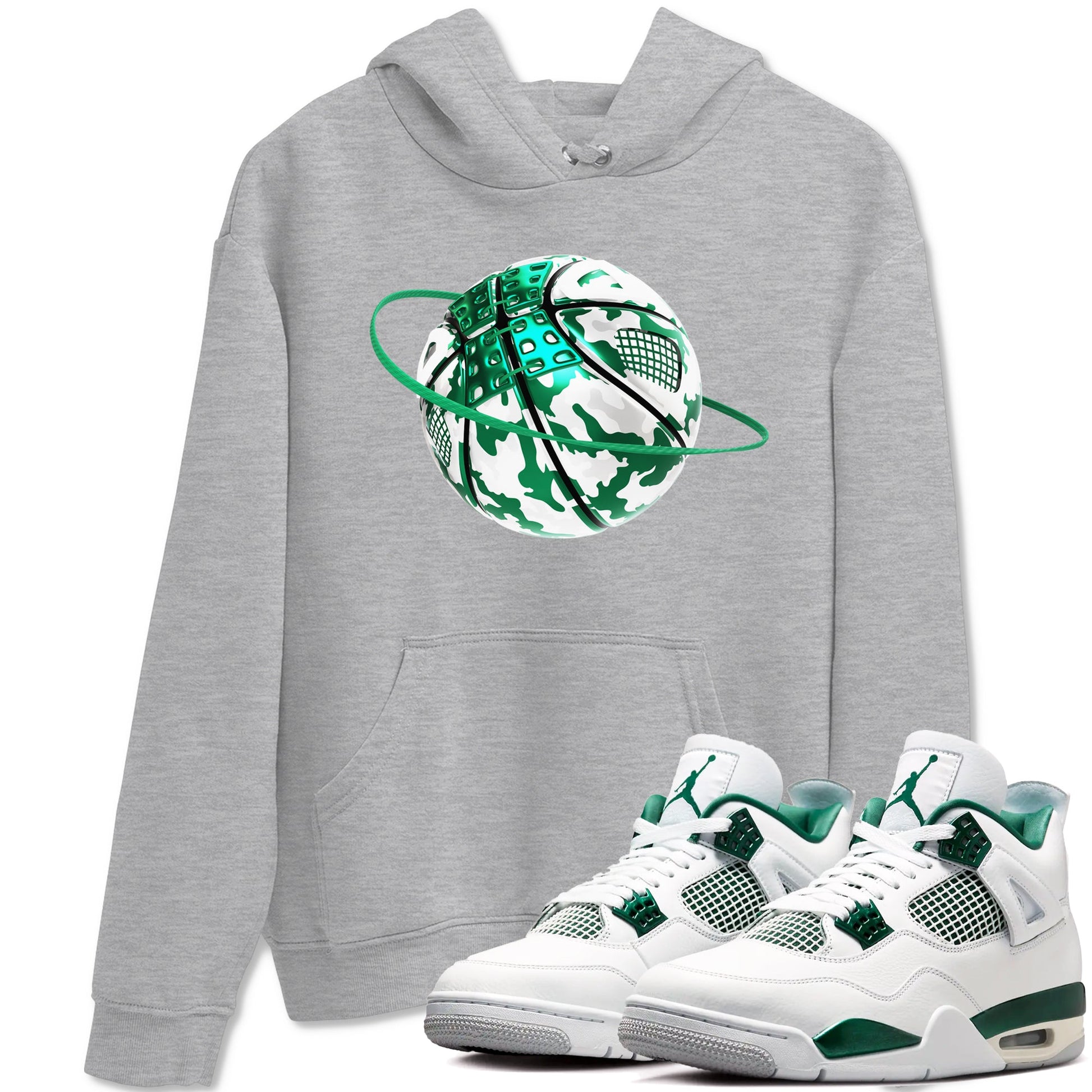 4s Oxidized Green shirts to match jordans Camo Basketball Planet sneaker match tees Air Jordan 4 Oxidized Green SNRT Sneaker Tees streetwear brand Heather Grey 1 unisex cotton tee