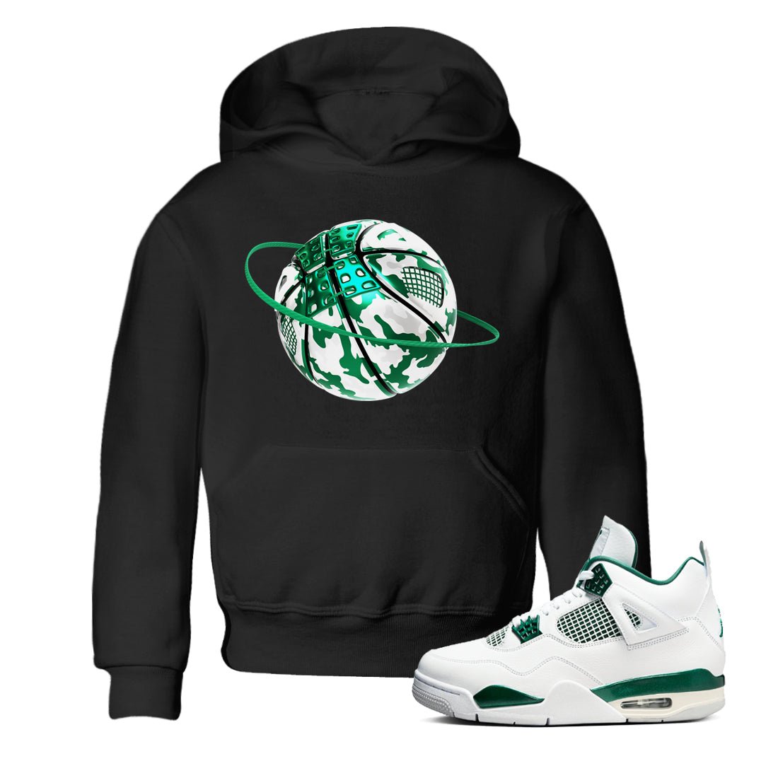 4s Oxidized Green shirts to match jordans Camo Basketball Planet sneaker match tees Air Jordan 4 Oxidized Green SNRT Sneaker Tees streetwear brand Baby and Youth Black 1 cotton tee