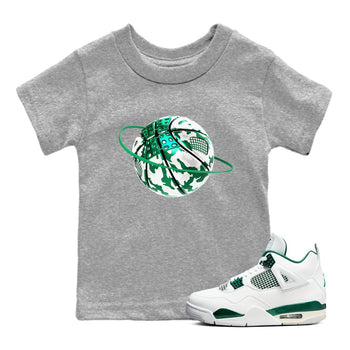 4s Oxidized Green shirts to match jordans Camo Basketball Planet sneaker match tees Air Jordan 4 Oxidized Green SNRT Sneaker Tees streetwear brand Baby and Youth Heather Grey 1 cotton tee