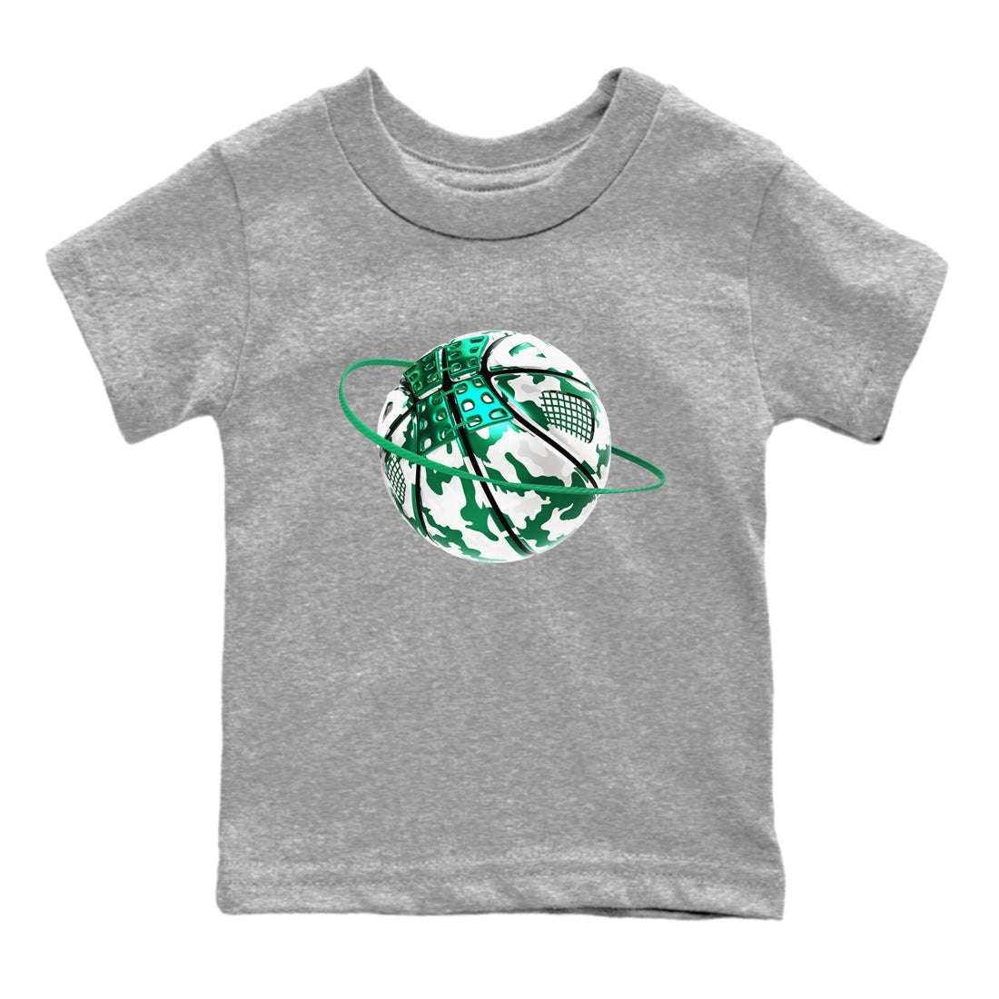 4s Oxidized Green shirts to match jordans Camo Basketball Planet sneaker match tees Air Jordan 4 Oxidized Green SNRT Sneaker Tees streetwear brand Baby and Youth Heather Grey 2 cotton tee