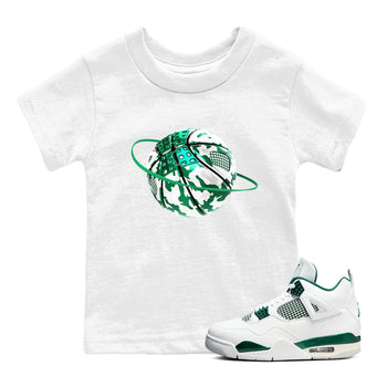 4s Oxidized Green shirts to match jordans Camo Basketball Planet sneaker match tees Air Jordan 4 Oxidized Green SNRT Sneaker Tees streetwear brand Baby and Youth White 1 cotton tee