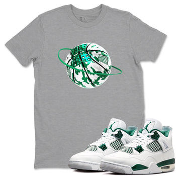 4s Oxidized Green shirts to match jordans Camo Basketball Planet sneaker match tees Air Jordan 4 Oxidized Green SNRT Sneaker Tees streetwear brand Heather Grey 1 unisex cotton tee