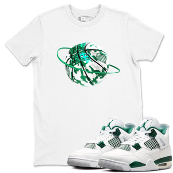 4s Oxidized Green shirts to match jordans Camo Basketball Planet sneaker match tees Air Jordan 4 Oxidized Green SNRT Sneaker Tees streetwear brand White 1 unisex cotton tee