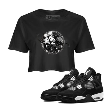 4s White Thunder shirts to match jordans Camo Basketball Planet sneaker match tees Air Jordan 4 White Thunder SNRT Sneaker Release Tees unisex cotton Black 1 Crop Shirts
