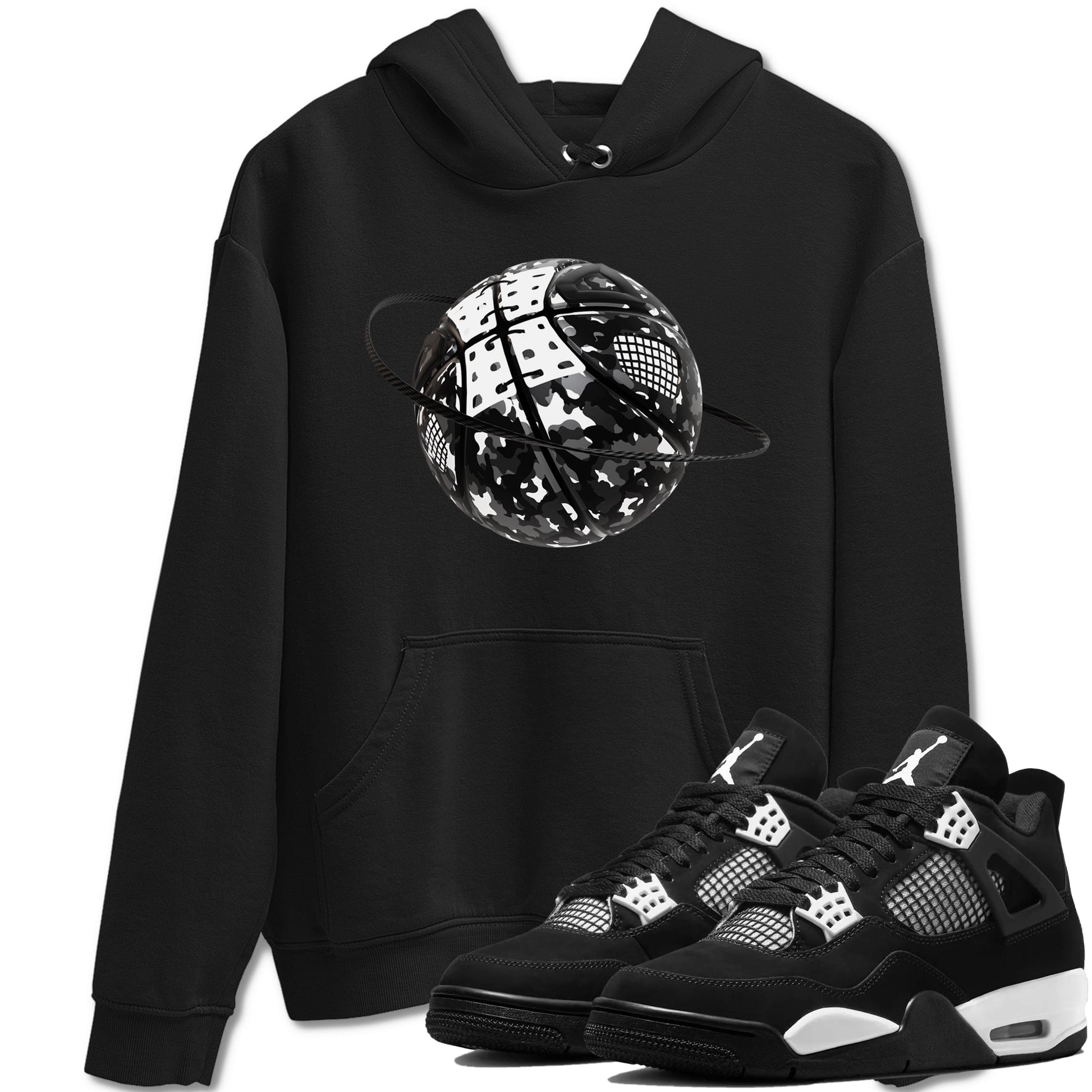 4s White Thunder shirts to match jordans Camo Basketball Planet sneaker match tees Air Jordan 4 White Thunder SNRT Sneaker Release Tees unisex cotton Black 1 crew neck shirts