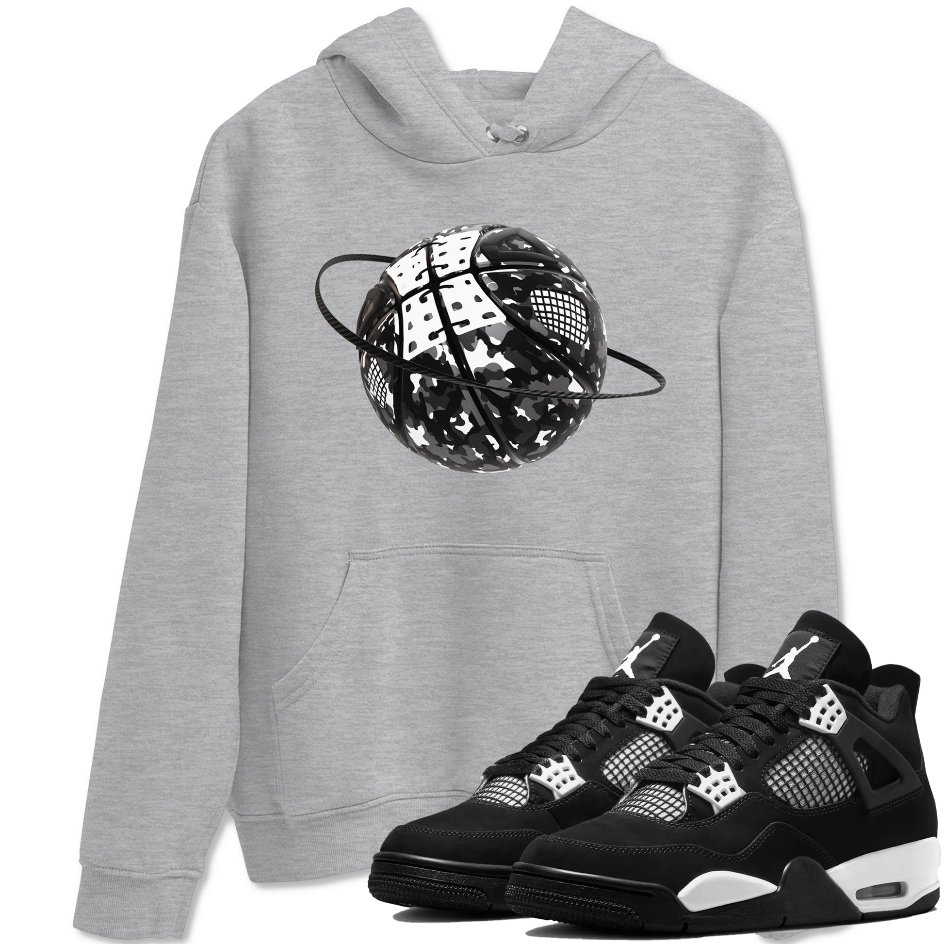 4s White Thunder shirts to match jordans Camo Basketball Planet sneaker match tees Air Jordan 4 White Thunder SNRT Sneaker Release Tees unisex cotton Heather Grey 1 crew neck shirts