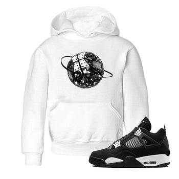 4s White Thunder shirts to match jordans Camo Basketball Planet sneaker match tees Air Jordan 4 White Thunder SNRT Sneaker Release Tees Youth Baby White 1 crew neck shirts