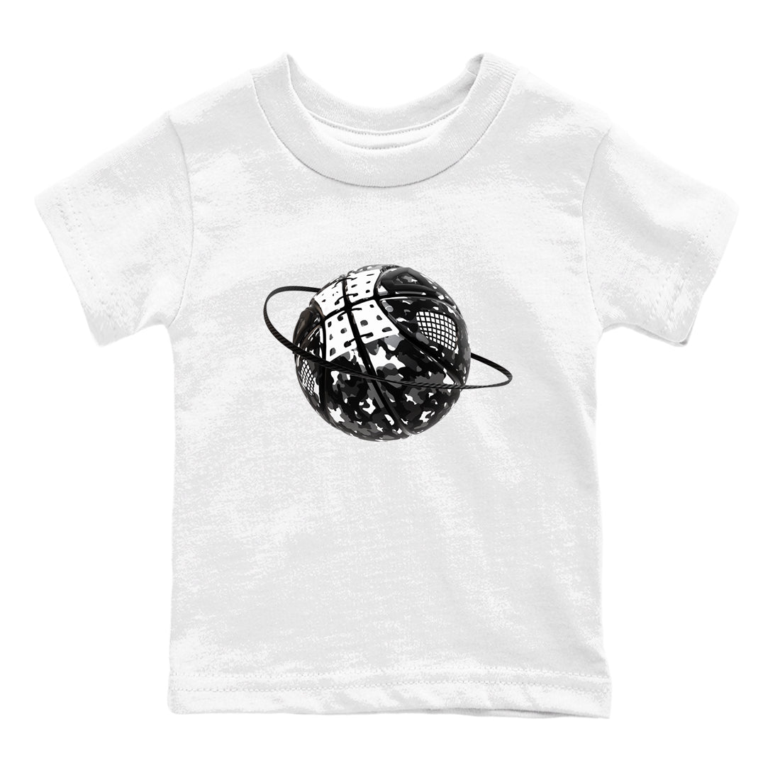 4s White Thunder shirts to match jordans Camo Basketball Planet sneaker match tees Air Jordan 4 White Thunder SNRT Sneaker Release Tees Youth Baby White 2 crew neck shirts