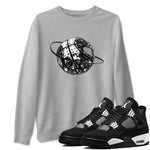 4s White Thunder shirts to match jordans Camo Basketball Planet sneaker match tees Air Jordan 4 White Thunder SNRT Sneaker Release Tees unisex cotton Heather Grey 1 crew neck shirts