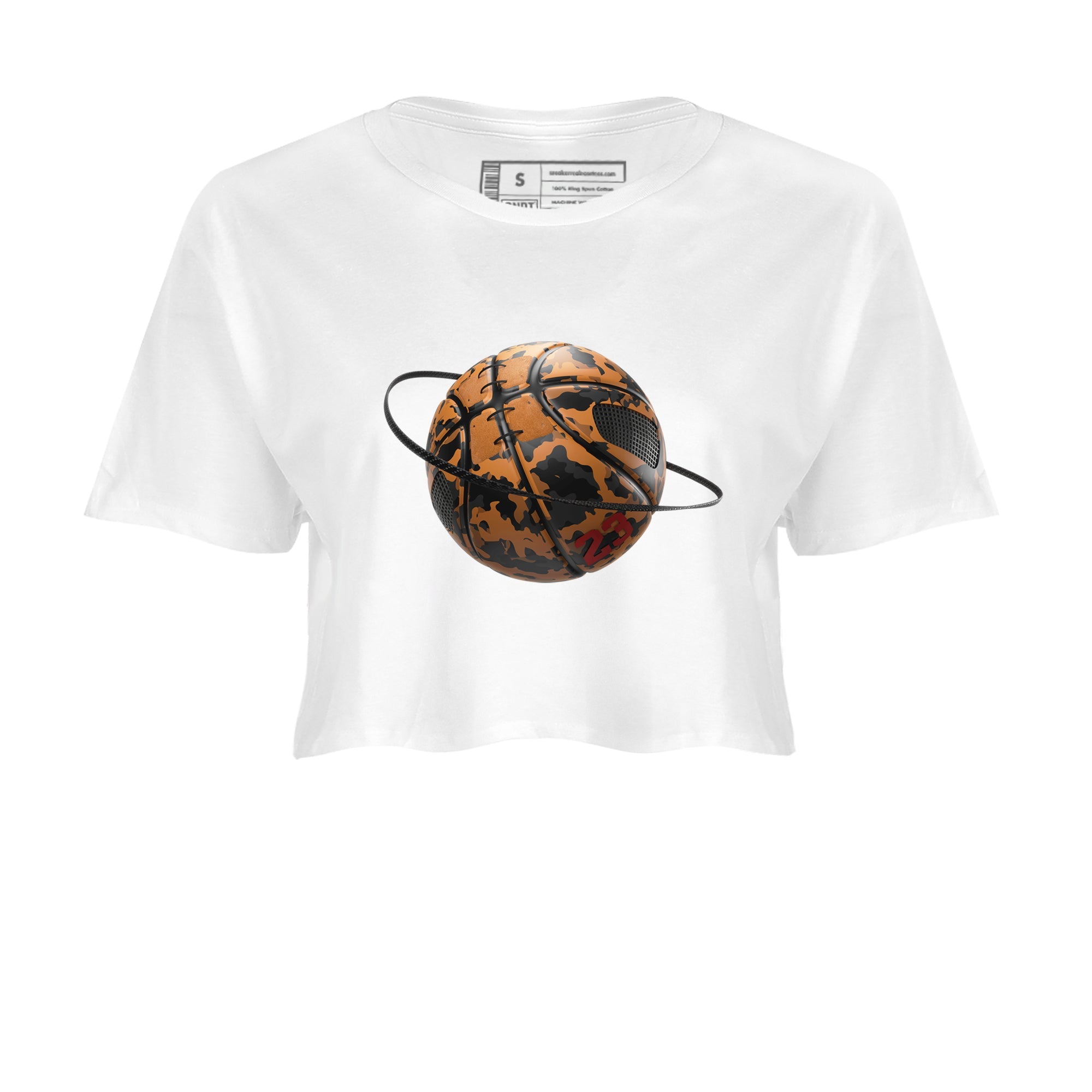 5s Archaeo Brown shirts to match jordans Camo Basketball Planet sneaker match tees Air Jordan 5 Archaeo Brown match shoes to clothes SNRT Sneaker Tees unisex cotton White 2 crop tee