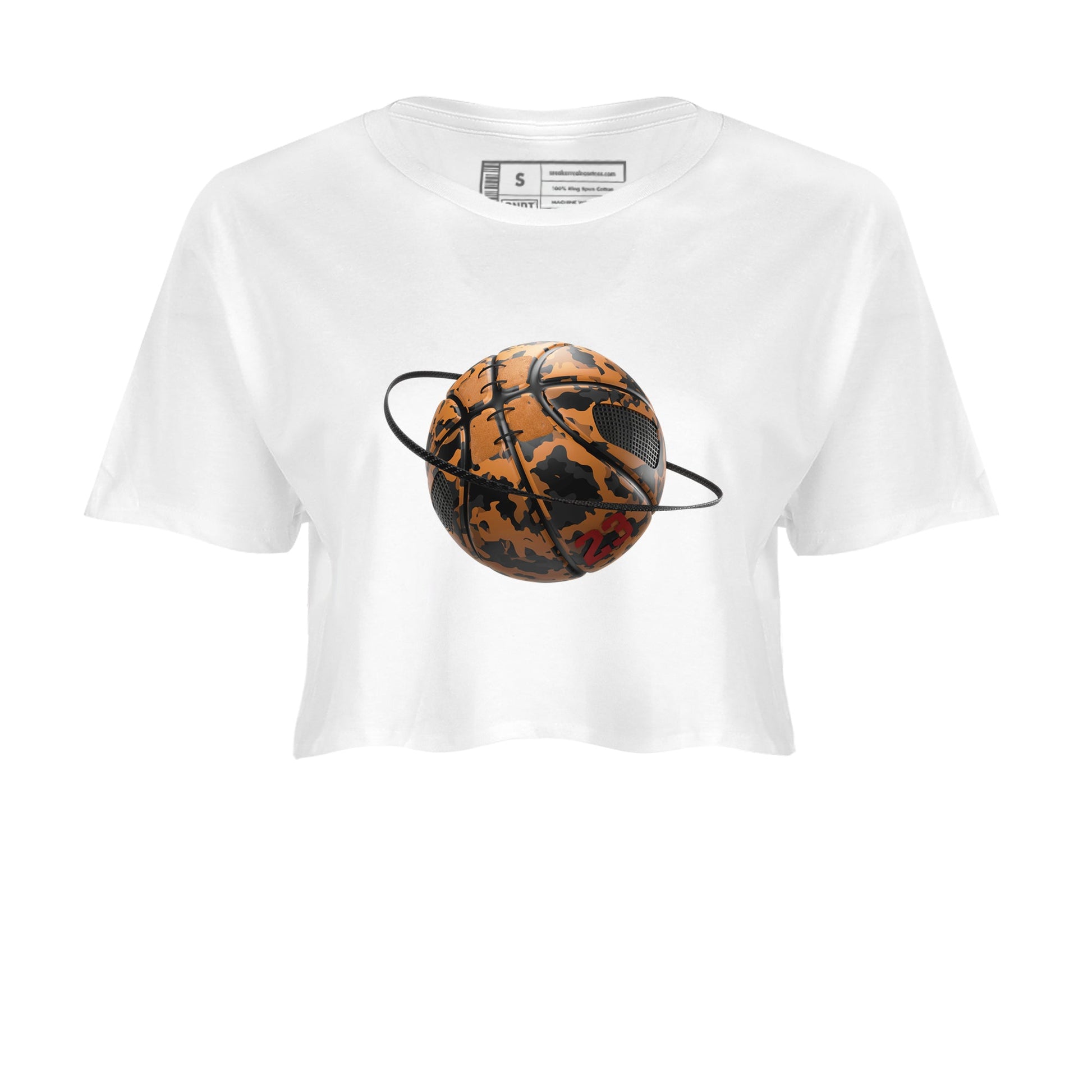 5s Archaeo Brown shirts to match jordans Camo Basketball Planet sneaker match tees Air Jordan 5 Archaeo Brown match shoes to clothes SNRT Sneaker Tees unisex cotton White 2 crop tee
