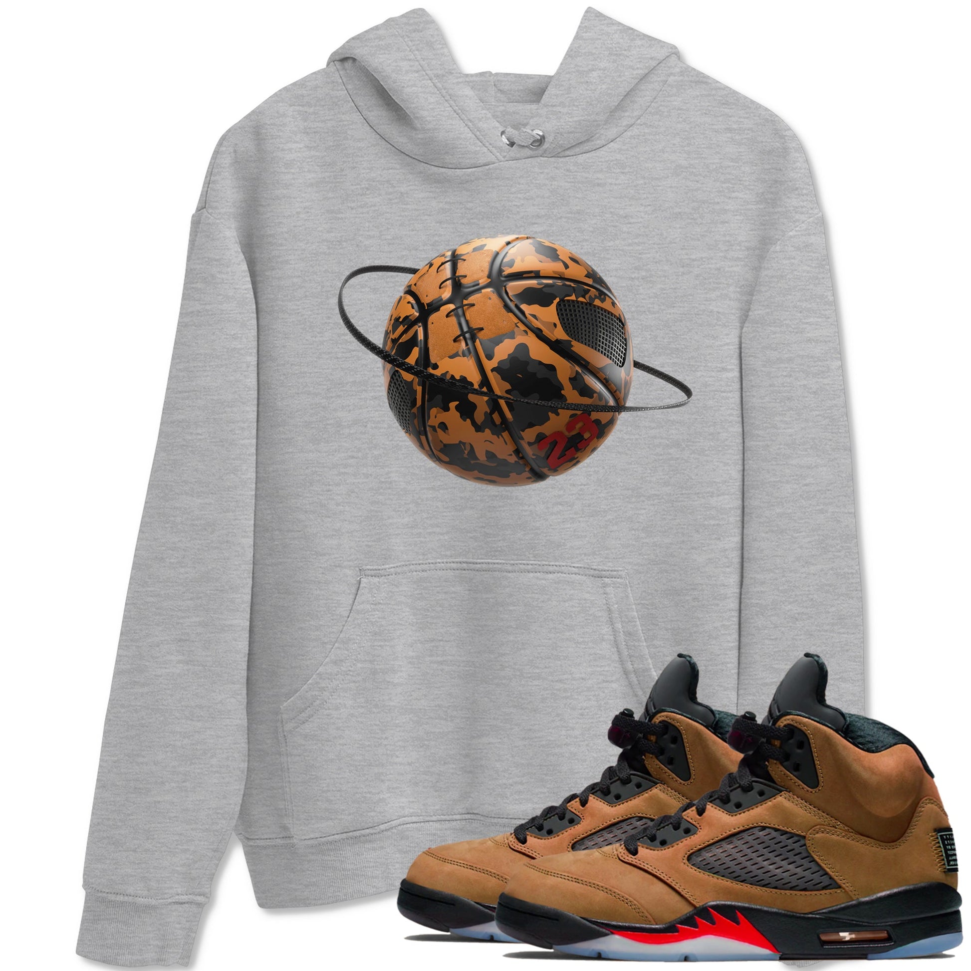 5s Archaeo Brown shirts to match jordans Camo Basketball Planet sneaker match tees Air Jordan 5 Archaeo Brown match shoes to clothes SNRT Sneaker Tees unisex cotton Heather Grey 1 shirts