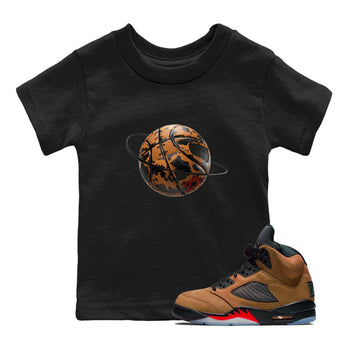 5s Archaeo Brown shirts to match jordans Camo Basketball Planet sneaker match tees Air Jordan 5 Archaeo Brown match shoes to clothes SNRT Sneaker Tees Youth Baby Black 1 tee