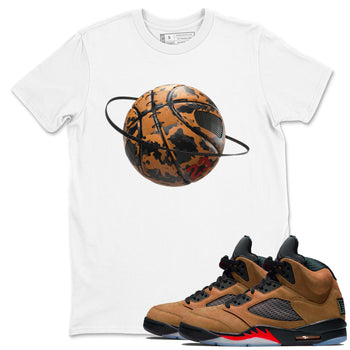 5s Archaeo Brown shirts to match jordans Camo Basketball Planet sneaker match tees Air Jordan 5 Archaeo Brown match shoes to clothes SNRT Sneaker Tees unisex cotton White 1 shirts