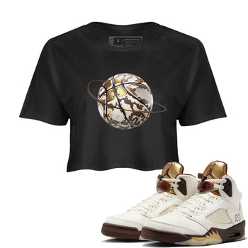 5s Golden Ticket shirts to match jordans Camo Basketball Planet best t shirts to wear with jordans Air Jordan 5 Golden Ticket match shoes to clothes SNRT Sneaker Tees unisex cotton Black 1 crop tee