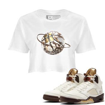 5s Golden Ticket shirts to match jordans Camo Basketball Planet best t shirts to wear with jordans Air Jordan 5 Golden Ticket match shoes to clothes SNRT Sneaker Tees unisex cotton White 1 crop tee
