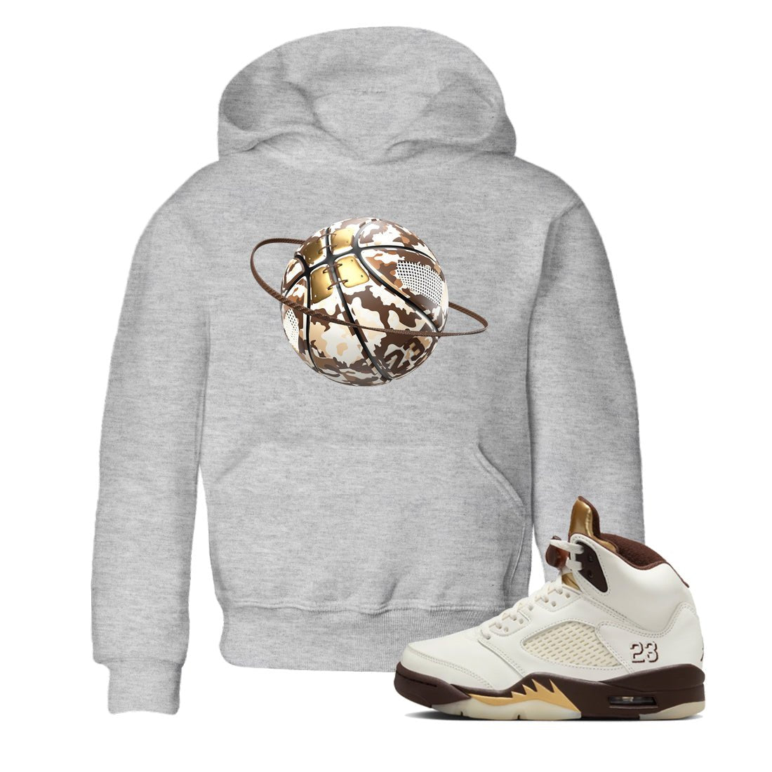 5s Golden Ticket shirts to match jordans Camo Basketball Planet best t shirts to wear with jordans Air Jordan 5 Golden Ticket match shoes to clothes SNRT Sneaker Tees Youth Baby Heather Grey 1 tee