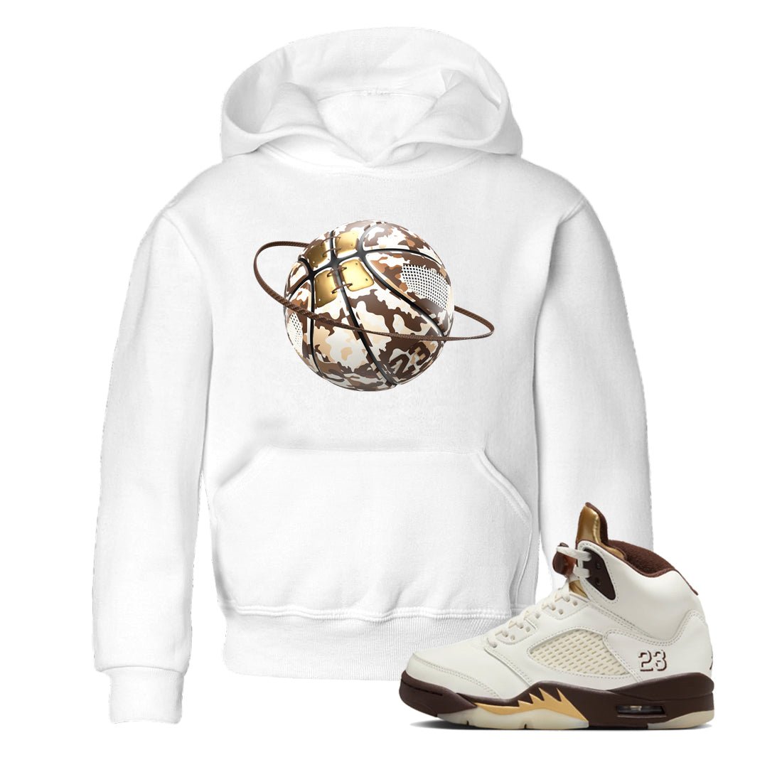 5s Golden Ticket shirts to match jordans Camo Basketball Planet best t shirts to wear with jordans Air Jordan 5 Golden Ticket match shoes to clothes SNRT Sneaker Tees Youth Baby White 1 tee