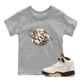 5s Golden Ticket shirts to match jordans Camo Basketball Planet best t shirts to wear with jordans Air Jordan 5 Golden Ticket match shoes to clothes SNRT Sneaker Tees Youth Baby Heather Grey 1 tee