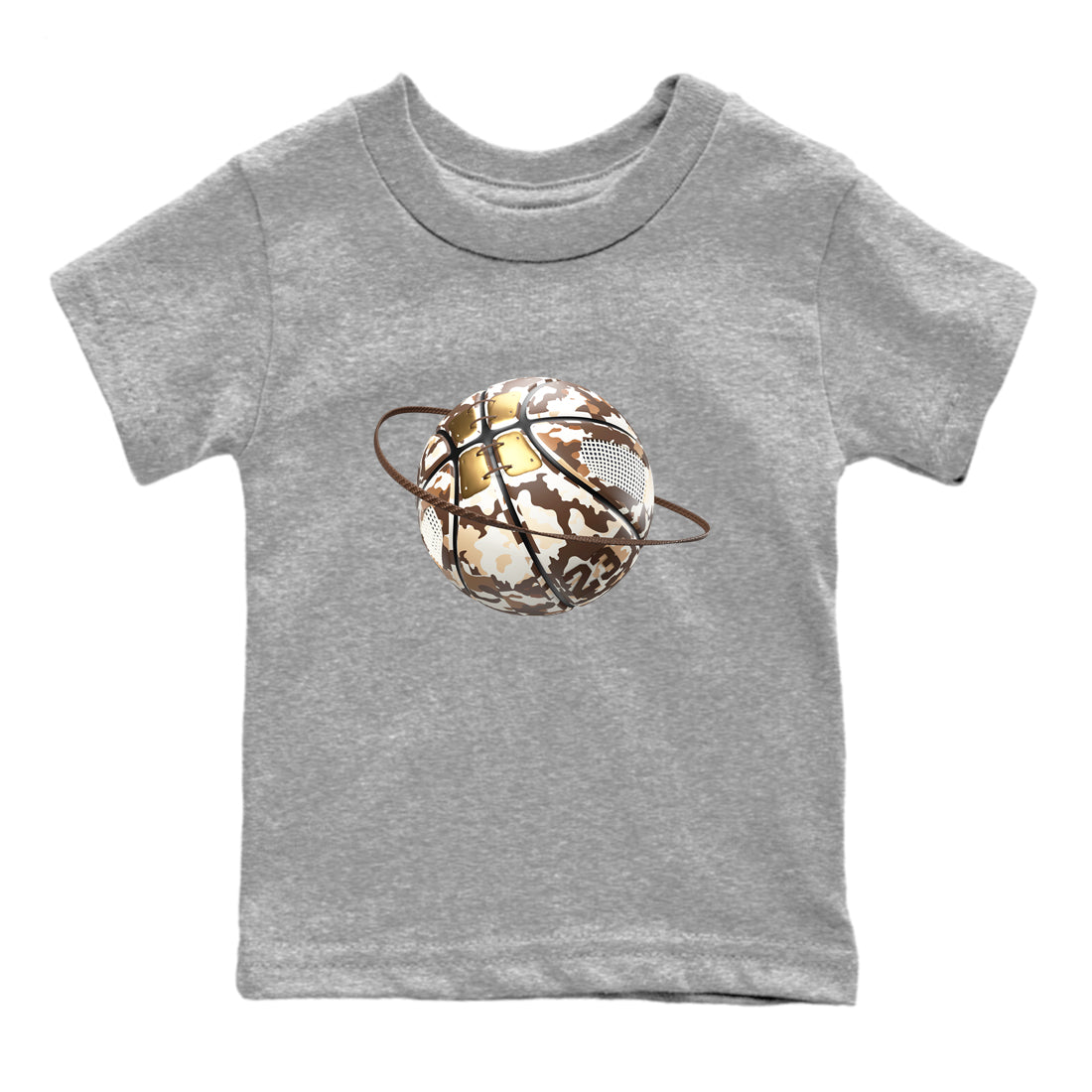 5s Golden Ticket shirts to match jordans Camo Basketball Planet best t shirts to wear with jordans Air Jordan 5 Golden Ticket match shoes to clothes SNRT Sneaker Tees Youth Baby Heather Grey 2 tee