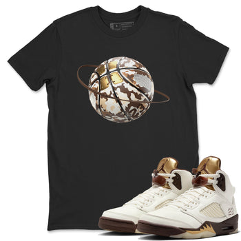 5s Golden Ticket shirts to match jordans Camo Basketball Planet best t shirts to wear with jordans Air Jordan 5 Golden Ticket match shoes to clothes SNRT Sneaker Tees unisex cotton Black 1 shirts