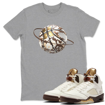 5s Golden Ticket shirts to match jordans Camo Basketball Planet best t shirts to wear with jordans Air Jordan 5 Golden Ticket match shoes to clothes SNRT Sneaker Tees unisex cotton Heather Grey 1 shirts