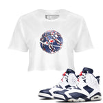 6s White And Midnight Navy shirts to match jordans Camo Basketball Planet sneaker match tees Air Jordan 6 White And Midnight Navy SNRT Sneaker Tees streetwear brand White 1 crop tee