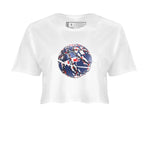 6s White And Midnight Navy shirts to match jordans Camo Basketball Planet sneaker match tees Air Jordan 6 White And Midnight Navy SNRT Sneaker Tees streetwear brand White 2 crop tee