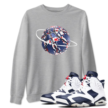6s White And Midnight Navy shirts to match jordans Camo Basketball Planet sneaker match tees Air Jordan 6 White And Midnight Navy SNRT Sneaker Tees streetwear brand Heather Grey 1 unisex cotton tee