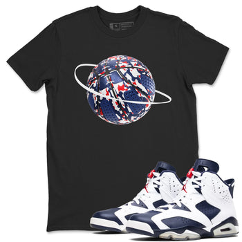 6s White And Midnight Navy shirts to match jordans Camo Basketball Planet sneaker match tees Air Jordan 6 White And Midnight Navy SNRT Sneaker Tees streetwear brand Black 1 unisex cotton tee