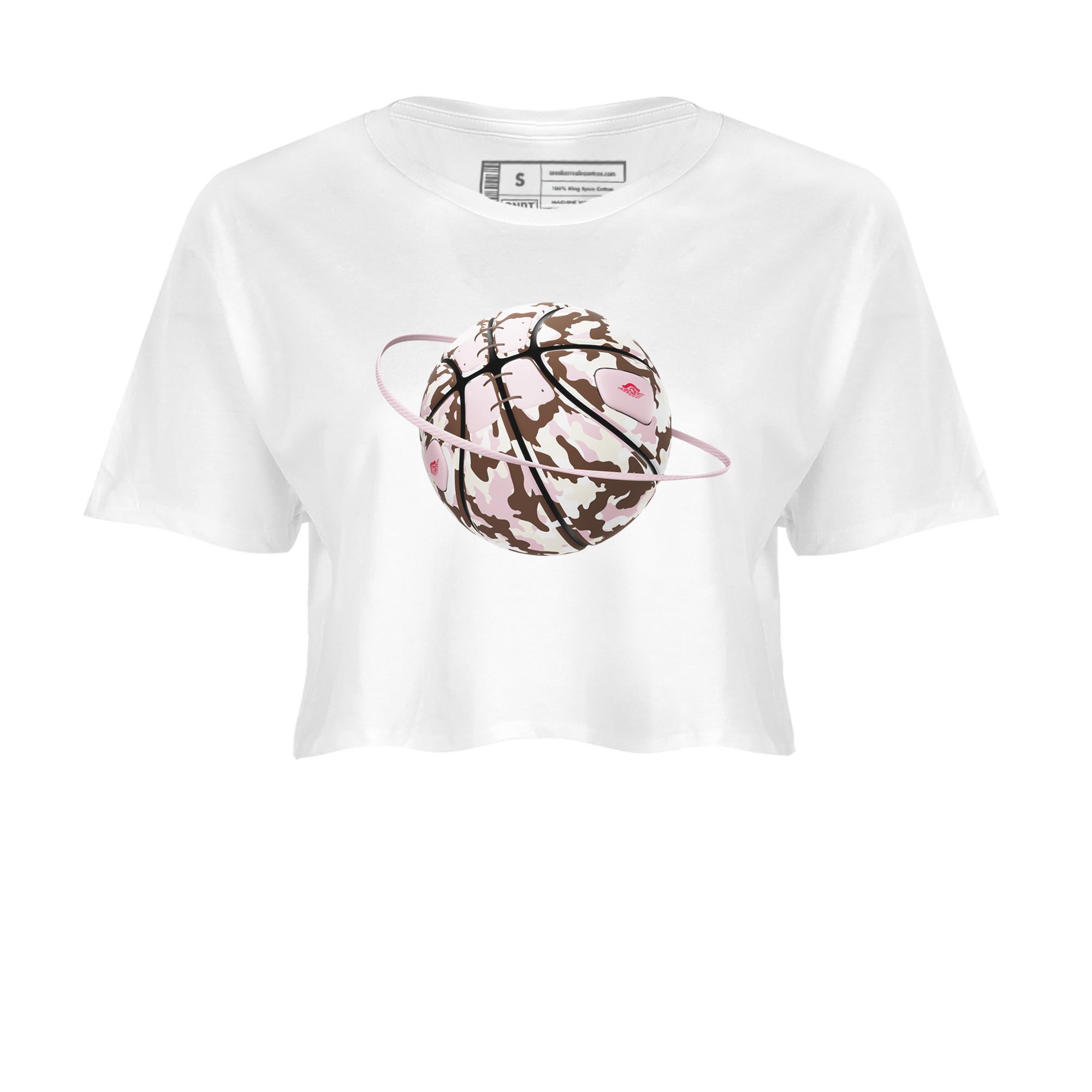 Dunk Cacao Wow And Pink Foam shirts to match jordans Camo Basketball Planet sneaker match tees Dunk Cacao Wow And Pink Foam SNRT Sneaker Tees streetwear brand White 2 crop tee