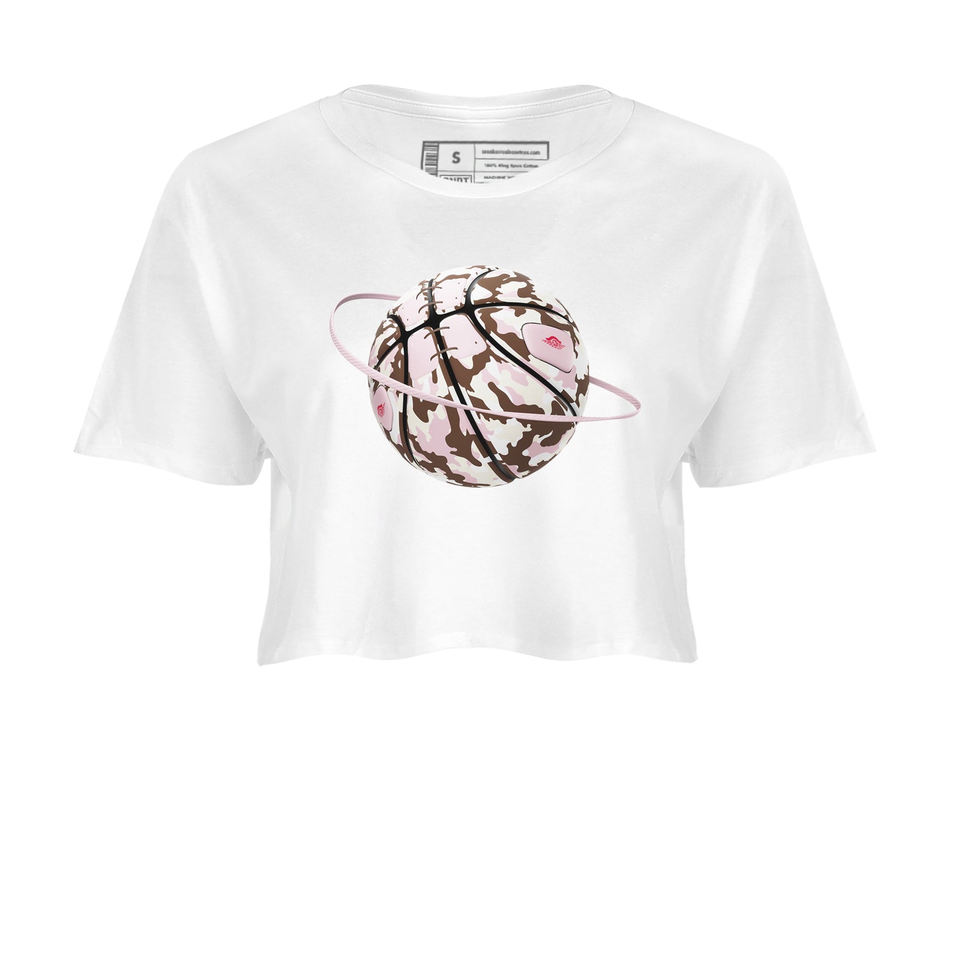 Dunk Cacao Wow And Pink Foam shirts to match jordans Camo Basketball Planet sneaker match tees Dunk Cacao Wow And Pink Foam SNRT Sneaker Tees streetwear brand White 2 crop tee
