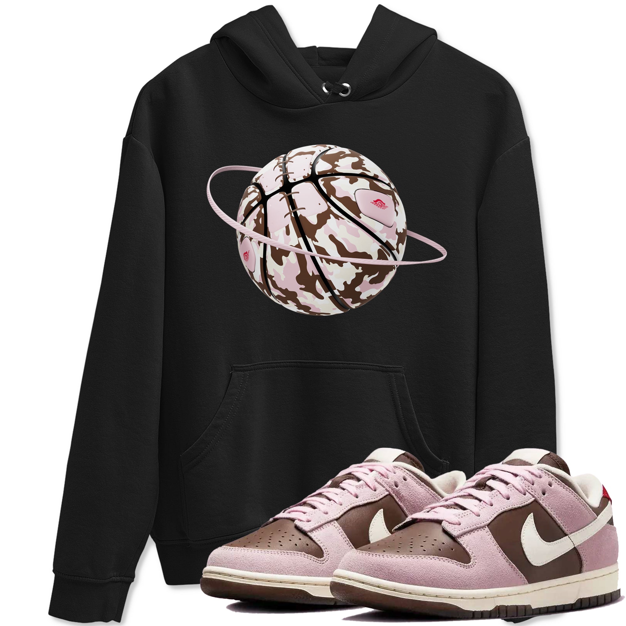 Dunk Cacao Wow And Pink Foam shirts to match jordans Camo Basketball Planet sneaker match tees Dunk Cacao Wow And Pink Foam SNRT Sneaker Tees streetwear brand Black 1 unisex cotton tee