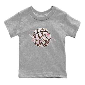 Dunk Cacao Wow And Pink Foam shirts to match jordans Camo Basketball Planet sneaker match tees Dunk Cacao Wow And Pink Foam SNRT Sneaker Tees streetwear brand Baby and Youth Heather Grey 2 cotton tee