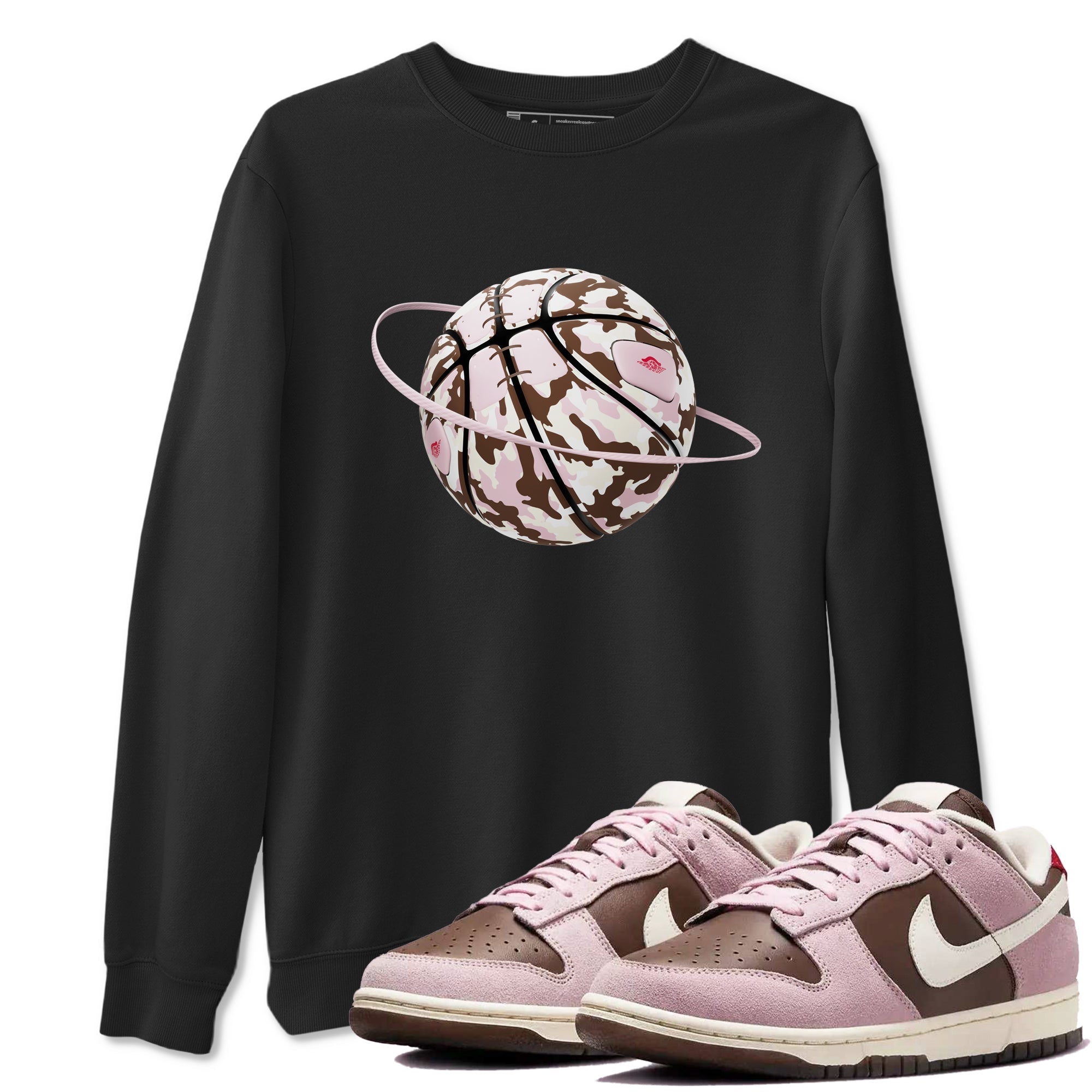 Dunk Cacao Wow And Pink Foam shirts to match jordans Camo Basketball Planet sneaker match tees Dunk Cacao Wow And Pink Foam SNRT Sneaker Tees streetwear brand Black 1 unisex cotton tee