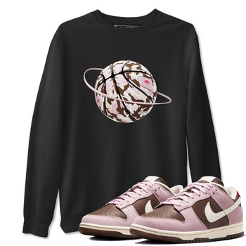 Dunk Cacao Wow And Pink Foam shirts to match jordans Camo Basketball Planet sneaker match tees Dunk Cacao Wow And Pink Foam SNRT Sneaker Tees streetwear brand Black 1 unisex cotton tee