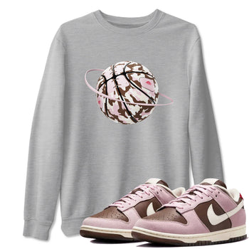 Dunk Cacao Wow And Pink Foam shirts to match jordans Camo Basketball Planet sneaker match tees Dunk Cacao Wow And Pink Foam SNRT Sneaker Tees streetwear brand Heather Grey 1 unisex cotton tee