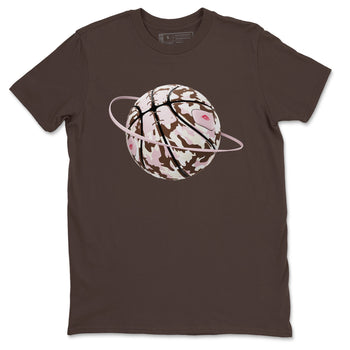 Dunk Cacao Wow And Pink Foam shirts to match jordans Camo Basketball Planet sneaker match tees Dunk Cacao Wow And Pink Foam SNRT Sneaker Tees streetwear brand Dark Chocolate 2 unisex cotton tee