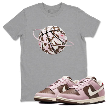 Dunk Cacao Wow And Pink Foam shirts to match jordans Camo Basketball Planet sneaker match tees Dunk Cacao Wow And Pink Foam SNRT Sneaker Tees streetwear brand Heather Grey 1 unisex cotton tee