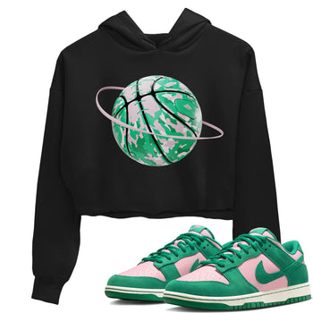 Dunk Low Medium Soft Pink Malachite shirt to match jordans Camo Basketball Planet sneaker tees Dunk Medium Soft Pink Malachite SNRT Sneaker Release Tees Black 1 crop length shirt
