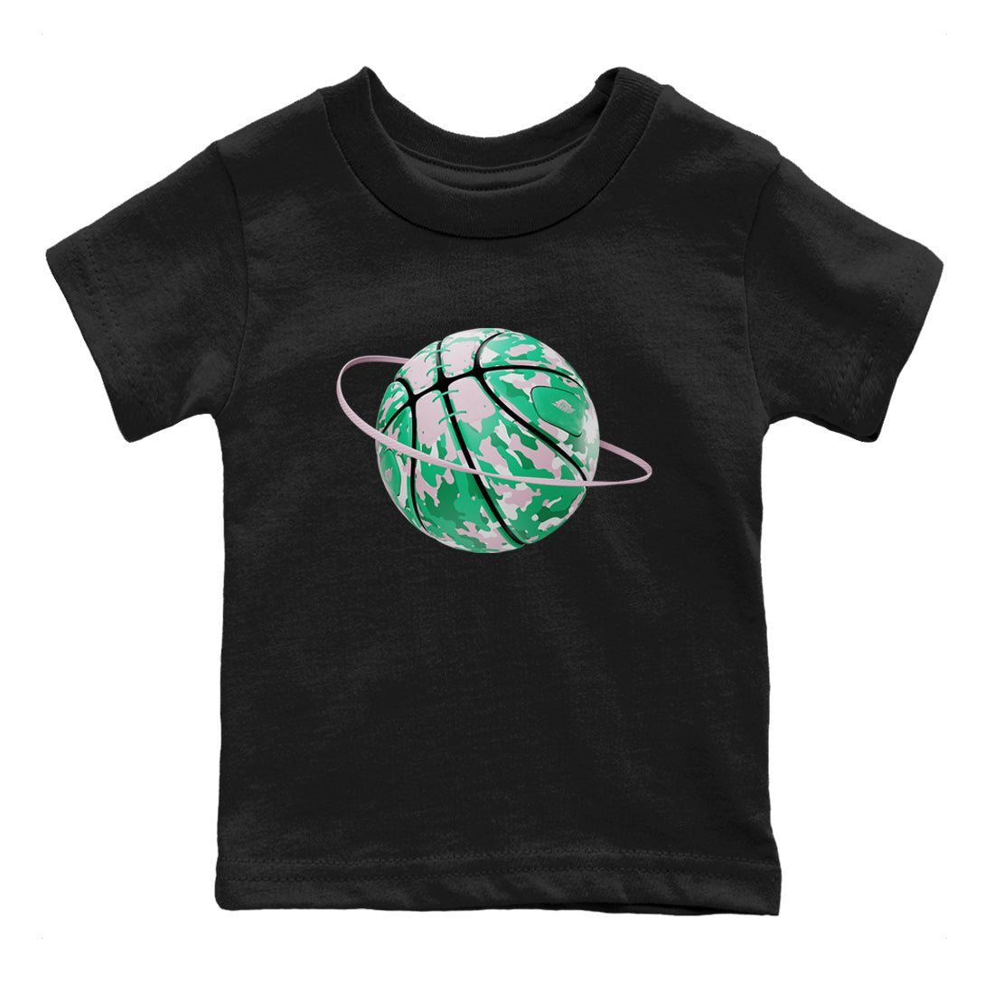 Dunk Low Medium Soft Pink Malachite shirt to match jordans Camo Basketball Planet sneaker tees Dunk Medium Soft Pink Malachite SNRT sneaker release tees baby toddler Black 2 cotton Shirt