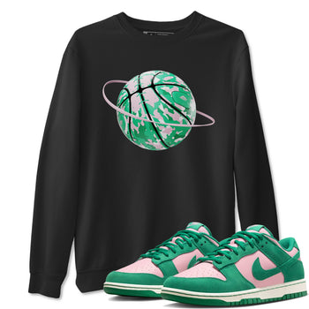 Dunk Low Medium Soft Pink Malachite shirt to match jordans Camo Basketball Planet sneaker tees Dunk Medium Soft Pink Malachite SNRT Sneaker Release Tees unisex cotton Black 1 crew neck shirt