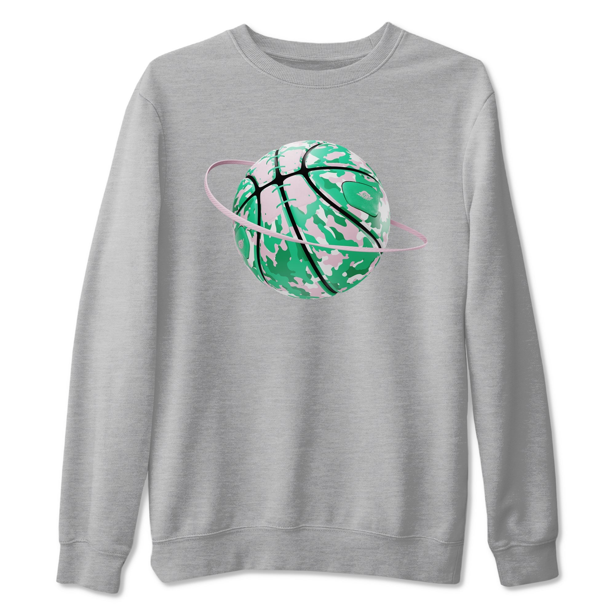 Dunk Low Medium Soft Pink Malachite shirt to match jordans Camo Basketball Planet sneaker tees Dunk Medium Soft Pink Malachite SNRT Sneaker Release Tees unisex cotton Heather Grey 2 crew neck shirt