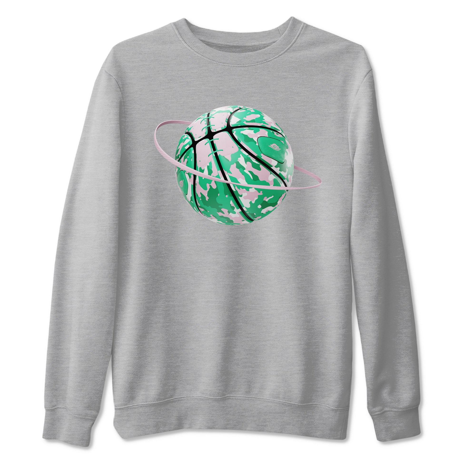 Dunk Low Medium Soft Pink Malachite shirt to match jordans Camo Basketball Planet sneaker tees Dunk Medium Soft Pink Malachite SNRT Sneaker Release Tees unisex cotton Heather Grey 2 crew neck shirt