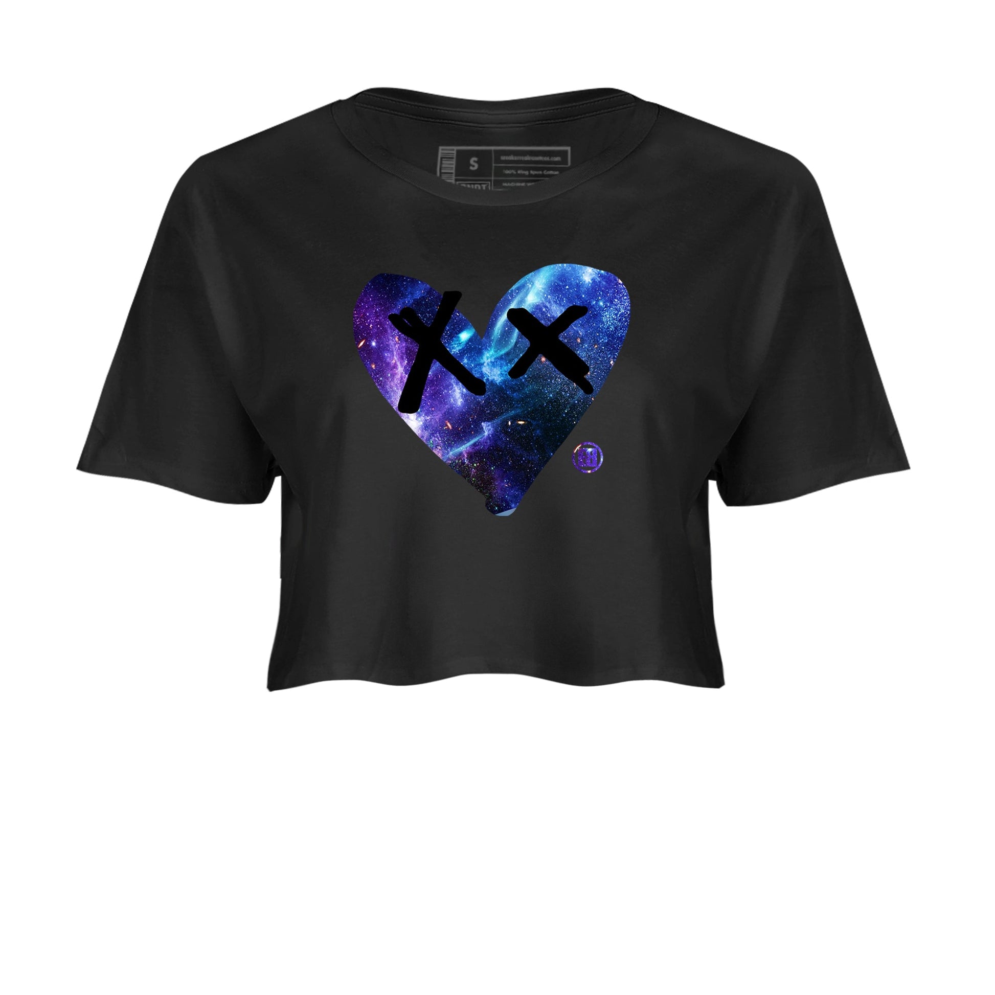 Foams One Galaxy shirts to match jordans Camo Heart sneaker match tees Air Foamposite One Galaxy match shoes to clothes SNRT Sneaker Tees unisex cotton Black 2 crop tee
