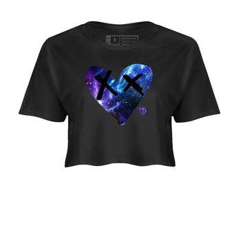 Foams One Galaxy shirts to match jordans Camo Heart sneaker match tees Air Foamposite One Galaxy match shoes to clothes SNRT Sneaker Tees unisex cotton Black 2 crop tee