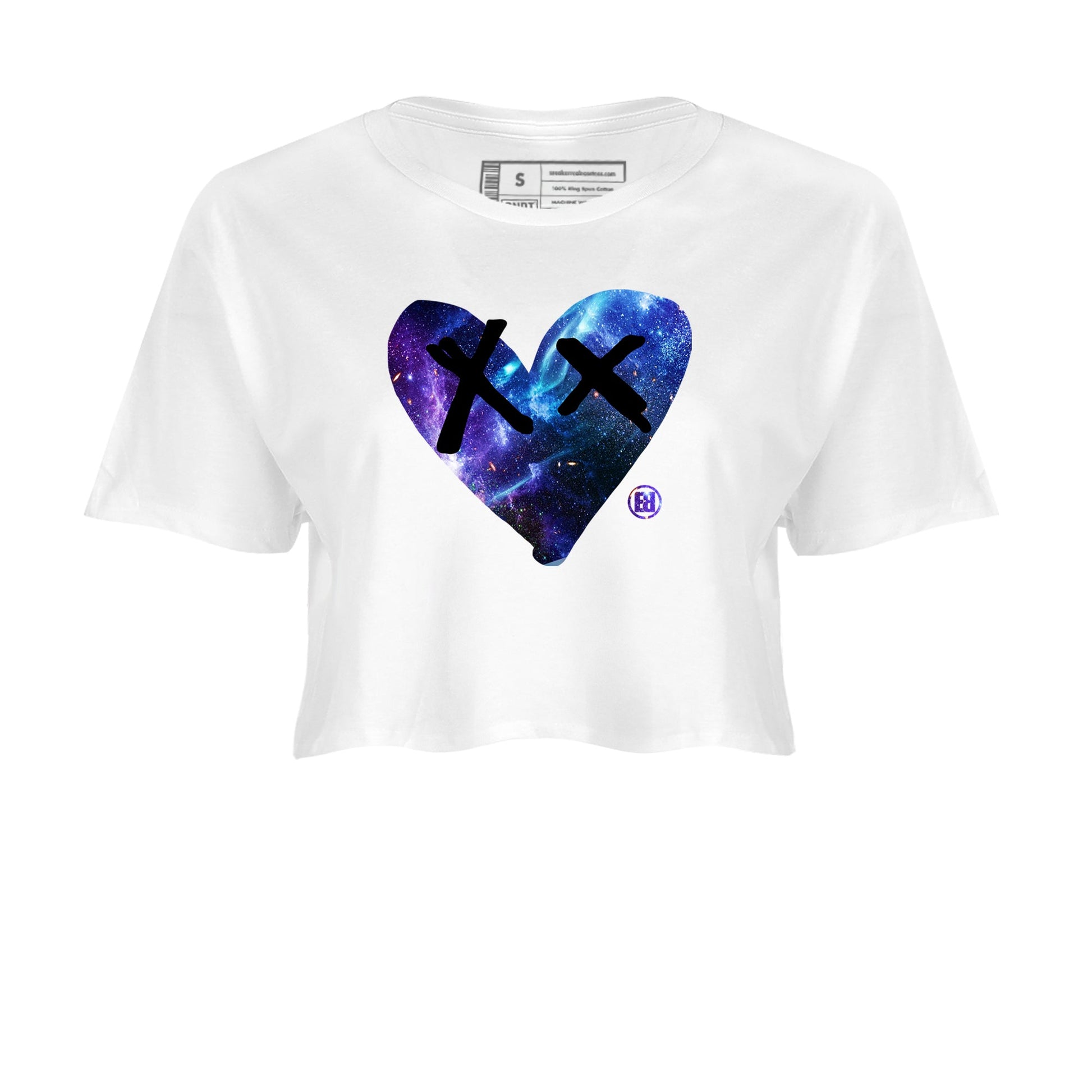 Foams One Galaxy shirts to match jordans Camo Heart sneaker match tees Air Foamposite One Galaxy match shoes to clothes SNRT Sneaker Tees unisex cotton White 2 crop tee