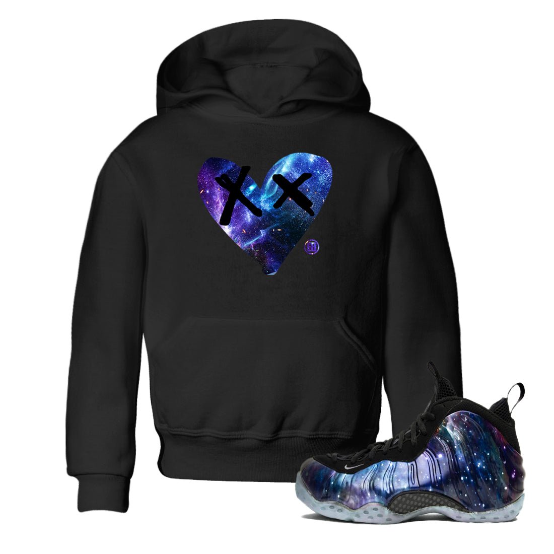 Foams One Galaxy shirts to match jordans Camo Heart sneaker match tees Air Foamposite One Galaxy match shoes to clothes SNRT Sneaker Tees Youth Baby Black 1 tee