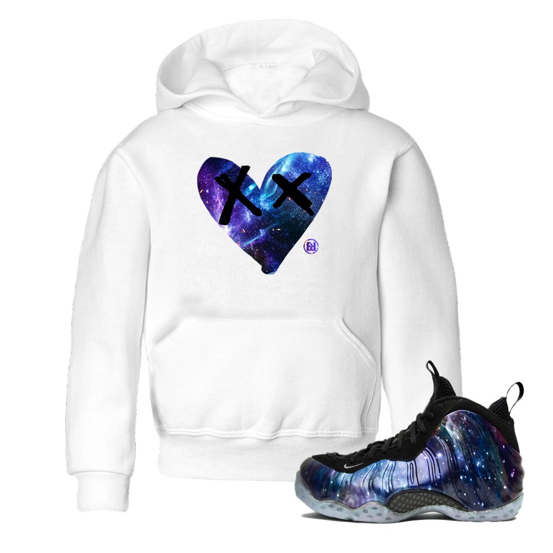 Foams One Galaxy shirts to match jordans Camo Heart sneaker match tees Air Foamposite One Galaxy match shoes to clothes SNRT Sneaker Tees Youth Baby White 1 tee