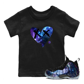 Foams One Galaxy shirts to match jordans Camo Heart sneaker match tees Air Foamposite One Galaxy match shoes to clothes SNRT Sneaker Tees Youth Baby Black 1 tee